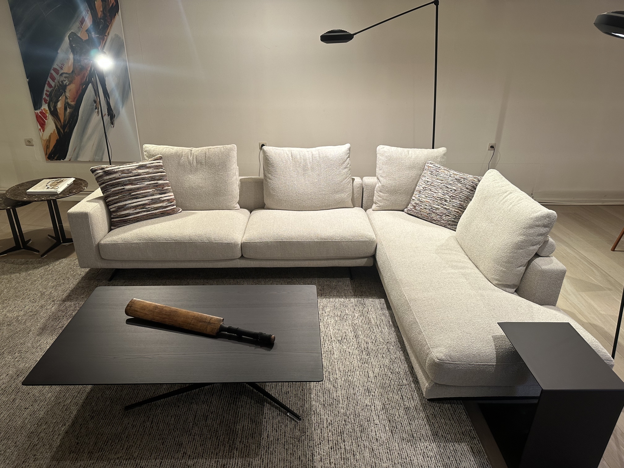 Flexform-zitopstelling Campiello 310x220cm in beige stof
