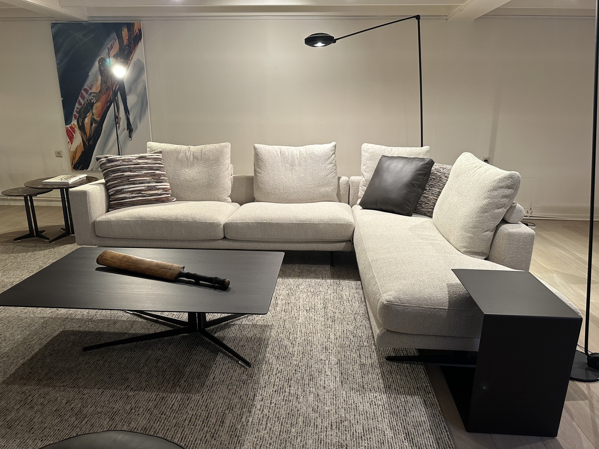 Flexform-zitopstelling Campiello 310x220cm in beige stof