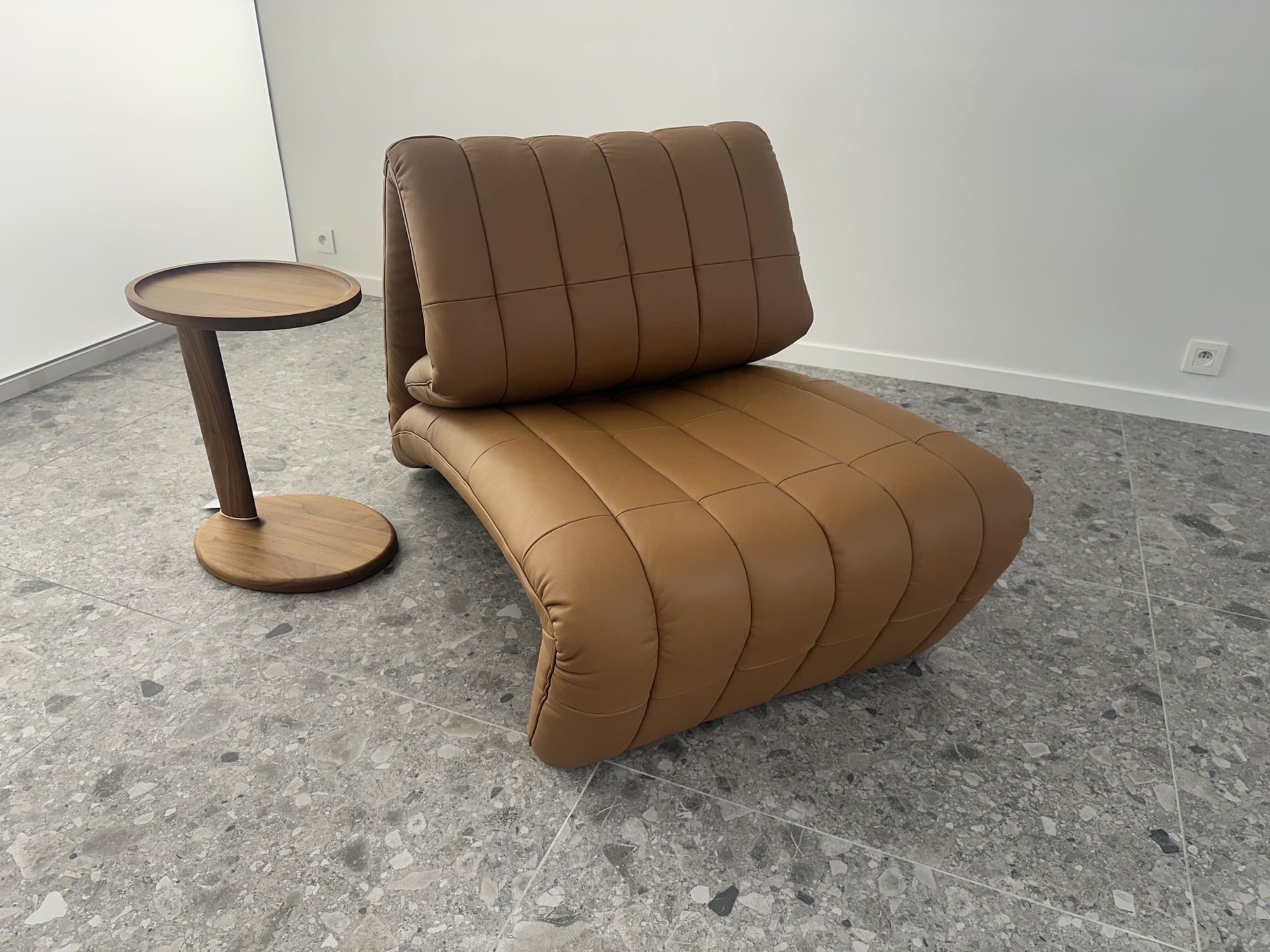 De Sede-model 266 Yoga- zetel & ligzetel in leer cognac